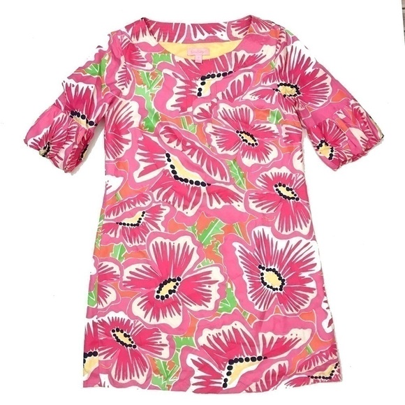 Lilly Pulitzer Silk Floral Shift Dress Dasha - Picture 1 of 8